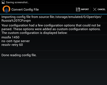 OpenVPN for Android configuration