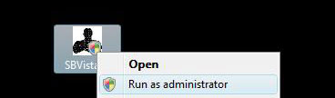 Vista run as administrator