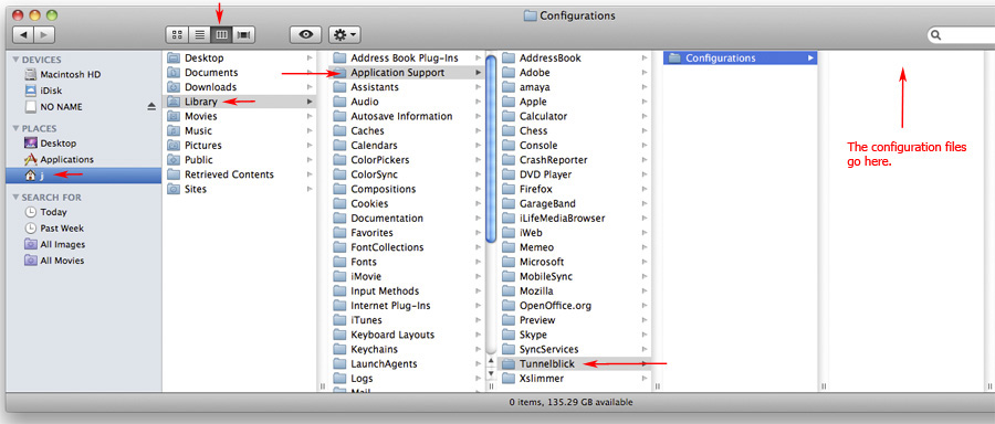 Tunnelblick configurations folder