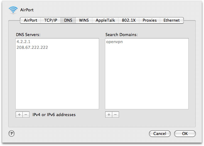 DNS settings for Personal VPN