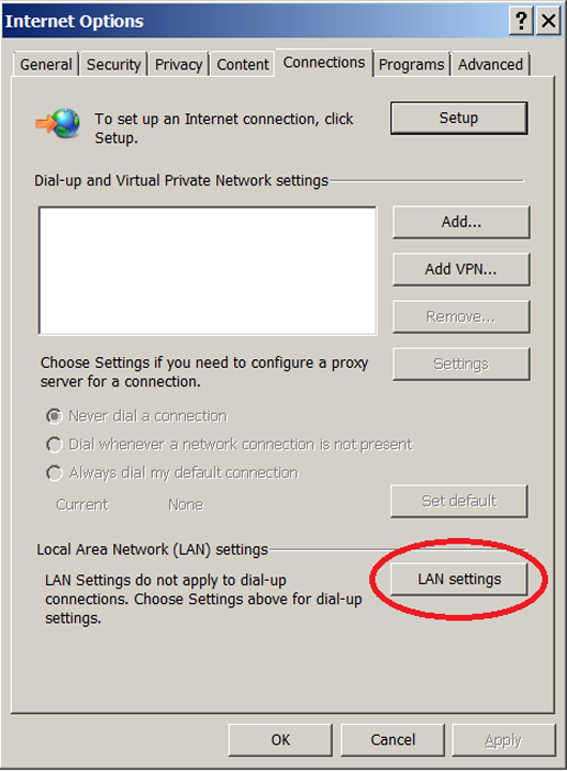 VPN proxy settings