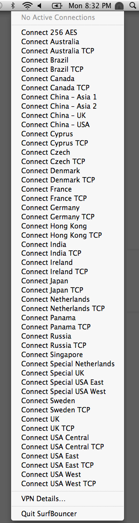 VPN service connections